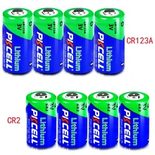 4/8/12/20x CR123A DL123A 1500mAh / CR2 CR15H270 KCR2 850mAh Lithium 3V Batteries