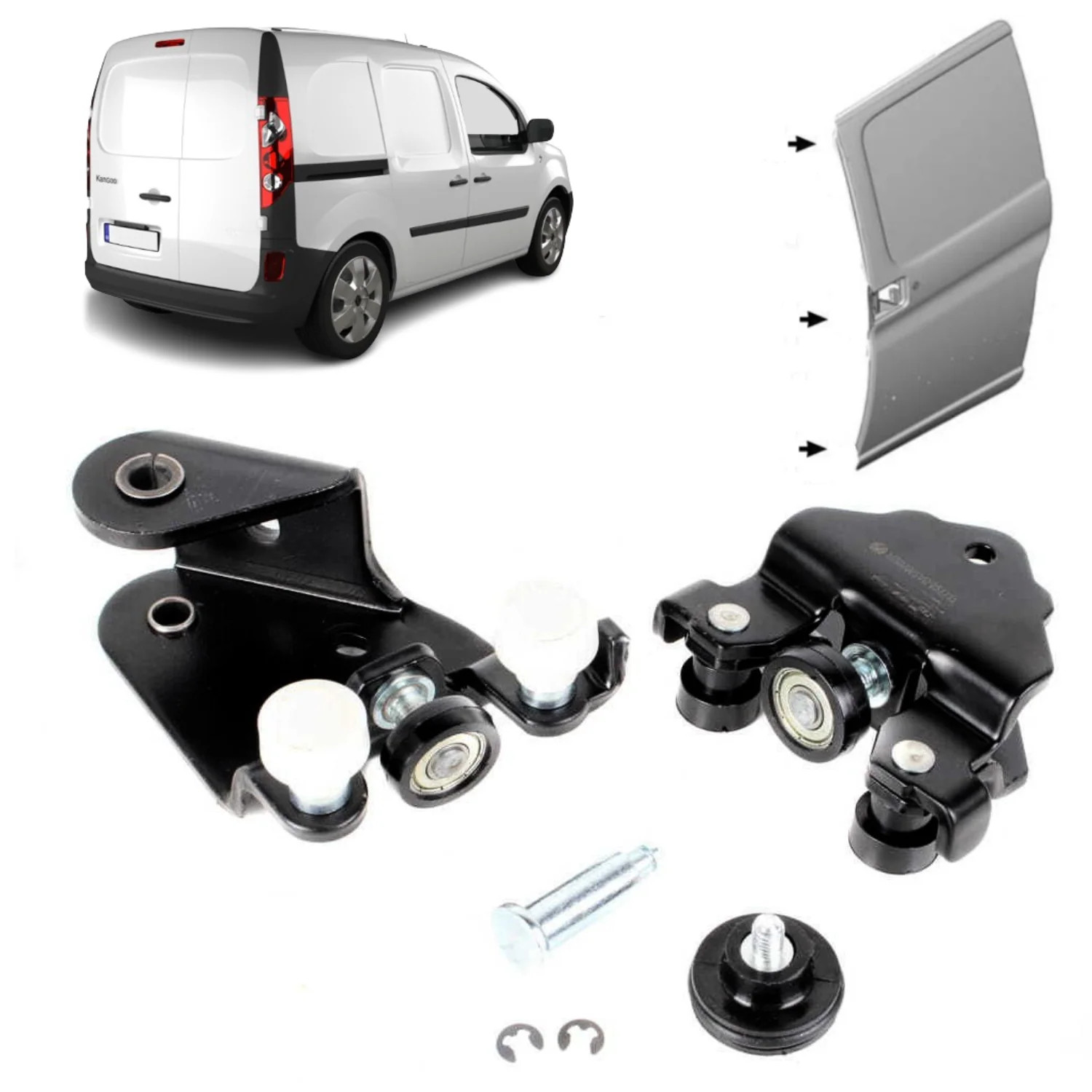 Galet de guidage porte droite Kangoo 2 : kit de réparation de coulissement fluide