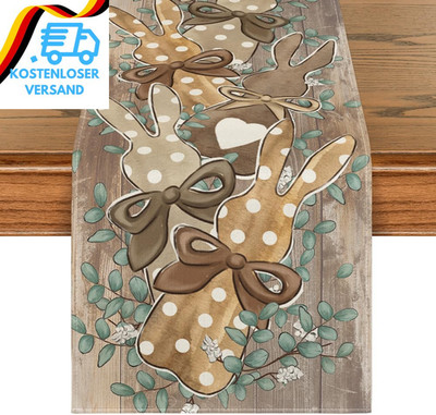 Artoid Mode Planken DREI Hasen Eukalyptus Ostern Tischläufer, Saisonnal Frühling