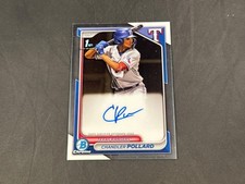 2024 BOWMAN CHROME CHANDLER POLLARD CPA-CP 1ST PROSPECT AUTO TEXAS RANGERS