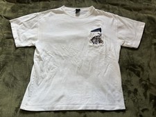 Warner Bros Shirt Men Large White Studio Store Bugs Bunny Taz Pocket Tee Vintage