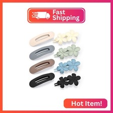 obeoby 8 PCS Flat Hair Clips, Matte Flat Claw Clips 2 Styles Hair Claws for Wome