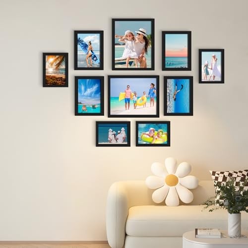BESCRCL 10er Pack Bilderrahmen Collage Wanddeko, Galerie Wandrahmen Set für - Bild 4 von 7