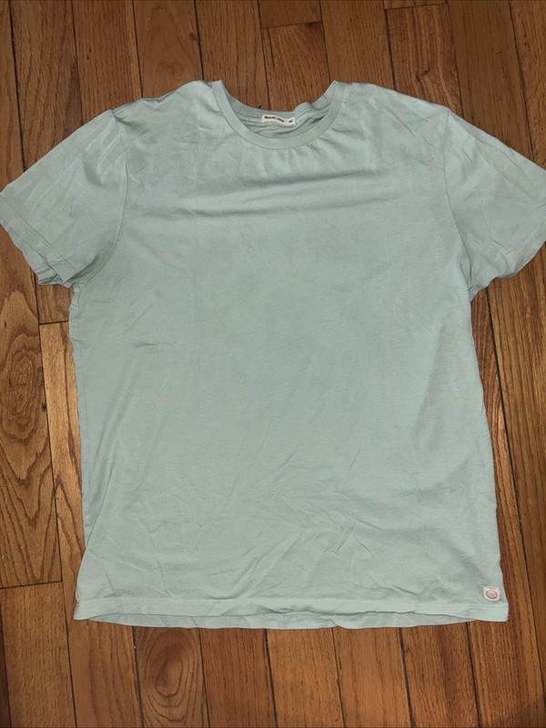 Marine Layer Shirt M/L Green Signature Crew Stripe Tee Casual Modal Classic