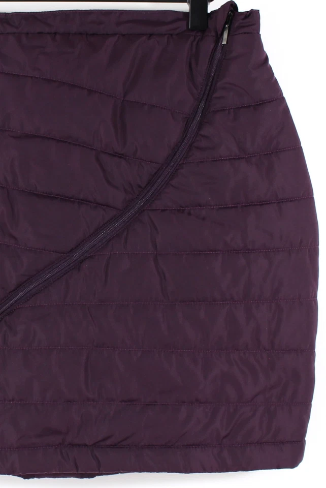 Neve Krista Acolchada Snow Puffer Mini Falda Cremallera Frontal Berenjena Para Mujer Grande Foto 4 de 4