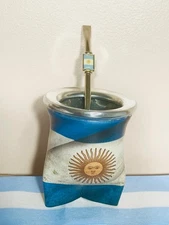 Mate cup yerba argentino - Argentina flag + bombilla straw Argentina