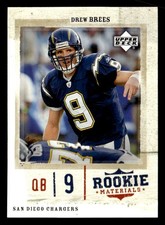 Drew Brees 2005 Upper Deck Rookie Materials Card #72 San Diego Chargers. rookie card picture