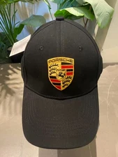 Porsche embroidery adjustable curved brim casual sports baseball cap hat black