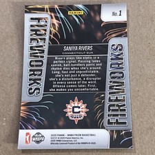 2025 Panini Prizm WNBA Saniya Rivers RC #1 Fireworks Insert - Connecticut Sun 🏀
