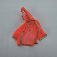 Vintage Barbie Doll Clothes 1116 Dramatic Living Swimsuit Coverup Orange Mesh