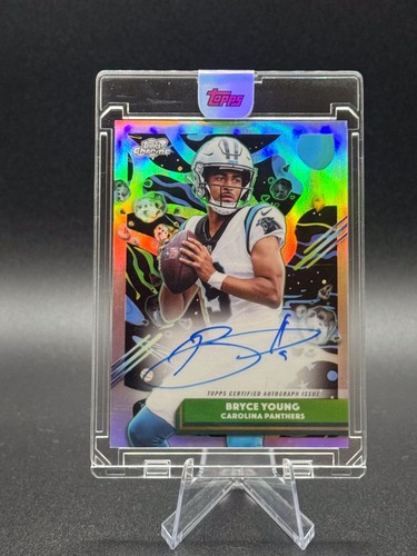 2025 Topps Chrome Cosmic Refractor Bryce Young Panthers CCA-BY On Card Auto