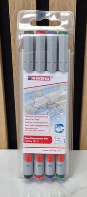 edding 151 F Folienstift Set 4 Farben wasserlöslich non-permanent OHP Marker Neu
