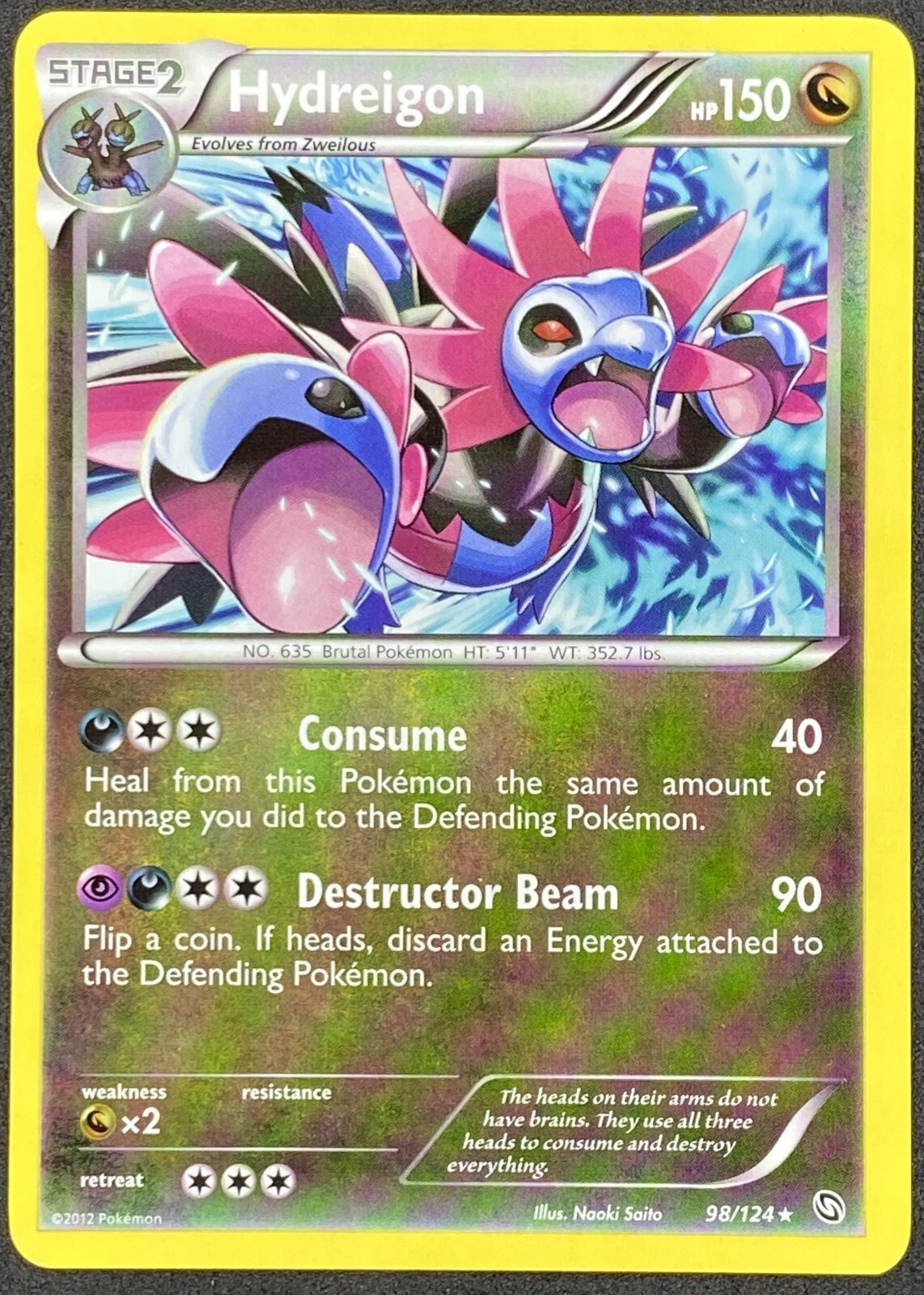 Pokémon Hydreigon 98/124 DRX Dragons Exalted LP/NM