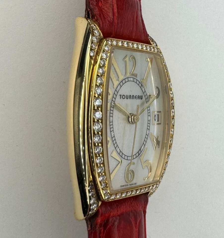 Tourneau Ellips 18k solid gold watch,26mm/32.5mm, Diamond bezel - Image 4 of 4