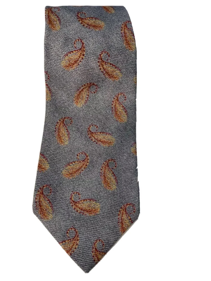Corbata Coach Para Hombre Talla 57 X 4 en Paisley Punta Hermosa Ajustable Gris Afilado Foto 2 de 4