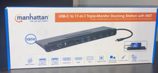 Manhattan USB-C 11in1 Triple Monitor Docking Station HDMI DisplayPort