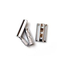 RASOIO DI SICUREZZA DA VIAGGIO MERKUR 4 PEZZI 933 CONFEZIONE PELLE MADE GERMANY