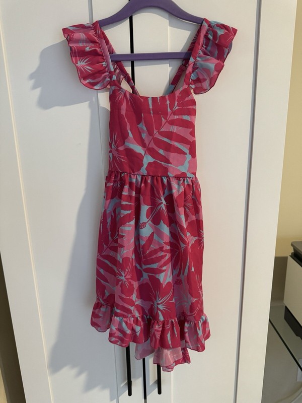 Coral And Reef Beachwear Size 5 Dress Girls Pink Blue