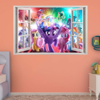 s70  Wandtattoo 120 cm my little pony Fenster STICKER 3D Wandaufkleber 