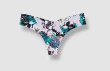 Commando Women's Pink Floral Printed Classic Thong Size S