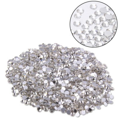 1440 Clear Crystal Strass Steine aus Glas Klar Nailart SS3,SS4,SS6,SS10,SS12