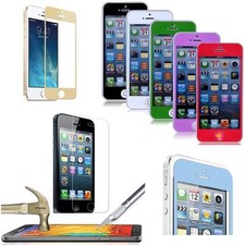 Multi-Color Tempered Glass Screen Protector Guard Cover for Apple iPhone 5 5S 5C