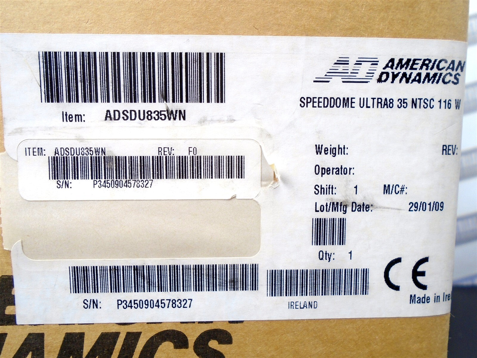 American Dynamics - ADSDU835WN - SpeedDome Ultra 8 35x Series 540TVL Indoor -NEW