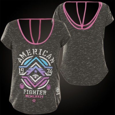 AMERICAN FIGHTER Affliction Damen T-Shirt Hazelden Dunkelgrau