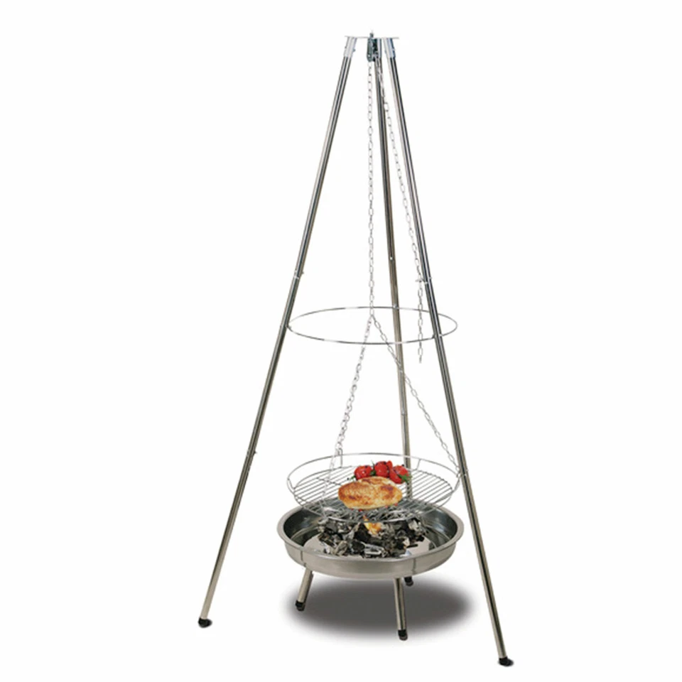 CAMP4 Schwenkgrill Ø55 cm Feuerschale Feuerkorb Dreibein Hängegrill Holzkohlegrill