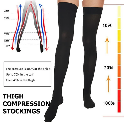 Thigh high Compression Stockings 20-30mmHg Support Varicose Veins Men Women Hose - Picture 4 of 14