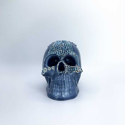 Skull Art Decor: Handmade Limited Edition One-of-One Home Decor (Light Blue)
