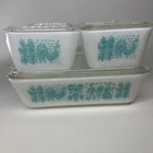 Vintage Pyrex Amish Butterprint Refrigerator Complete Set With Lids 501 502 503