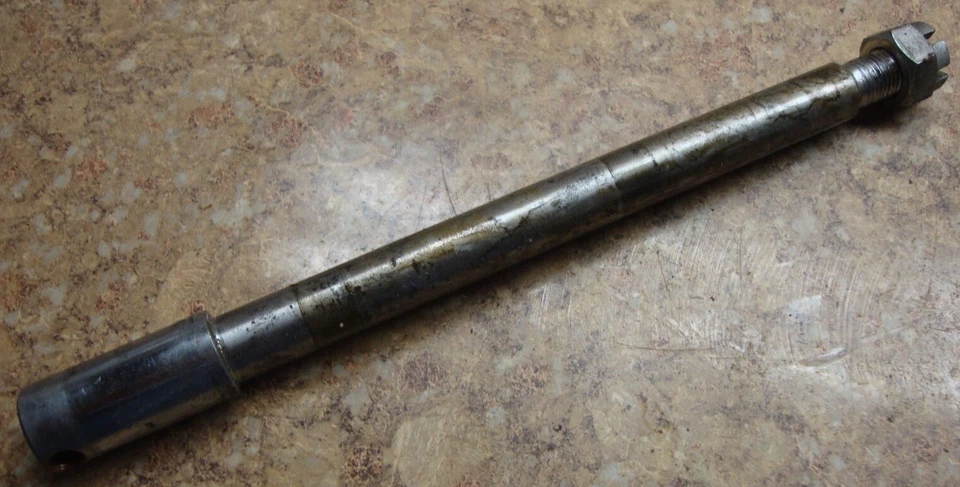 1981 1980 Yamaha XS1100 XS 1100 XS11 Front Axle Bolt Nut Shaft Wheel Rim XS 11  - Image 3 of 3