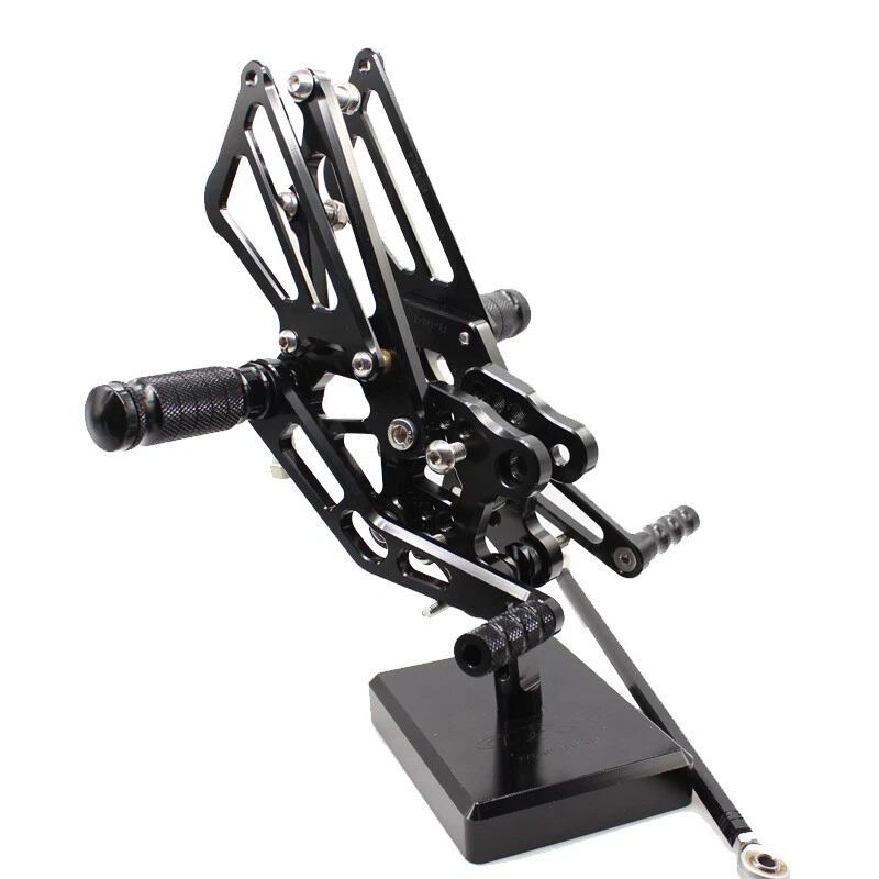 Para ZX12R 2000-2001 CNC Ajuste Trasero Estriberas Reposapiés Pedales Reposapiés Negro Foto 2 de 4