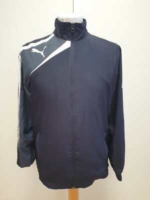 LL513 JUNGEN PUMA BLAU DURCHGEHENDER REISSVERSCHLUSS LEICHTE TRAININGSJACKE UK YXL 14 JAHRE