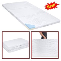 Tri Fold Gel Mattress Memory Foam Full Sleeping Pad Folding Camping Cushion Mat Tri Fold Gel Mattress Memory Foam Full Sleeping Pad Folding Camping Cushion Mat