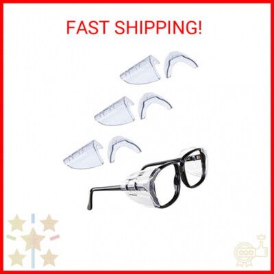 3 Pairs Brown TPU Safety Glasses Side Shields – Slip-On Eye Protection For Eyeglass Arms Under 10mm, Flexible For Work & Travel