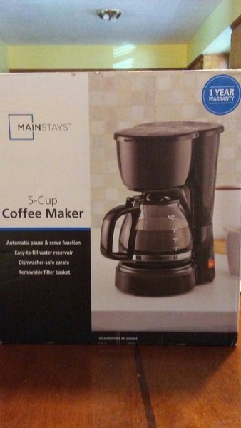 Coffee Maker 5 Cup Home Kitchen Black Americano Machine Removable Filter Basket Photo Related