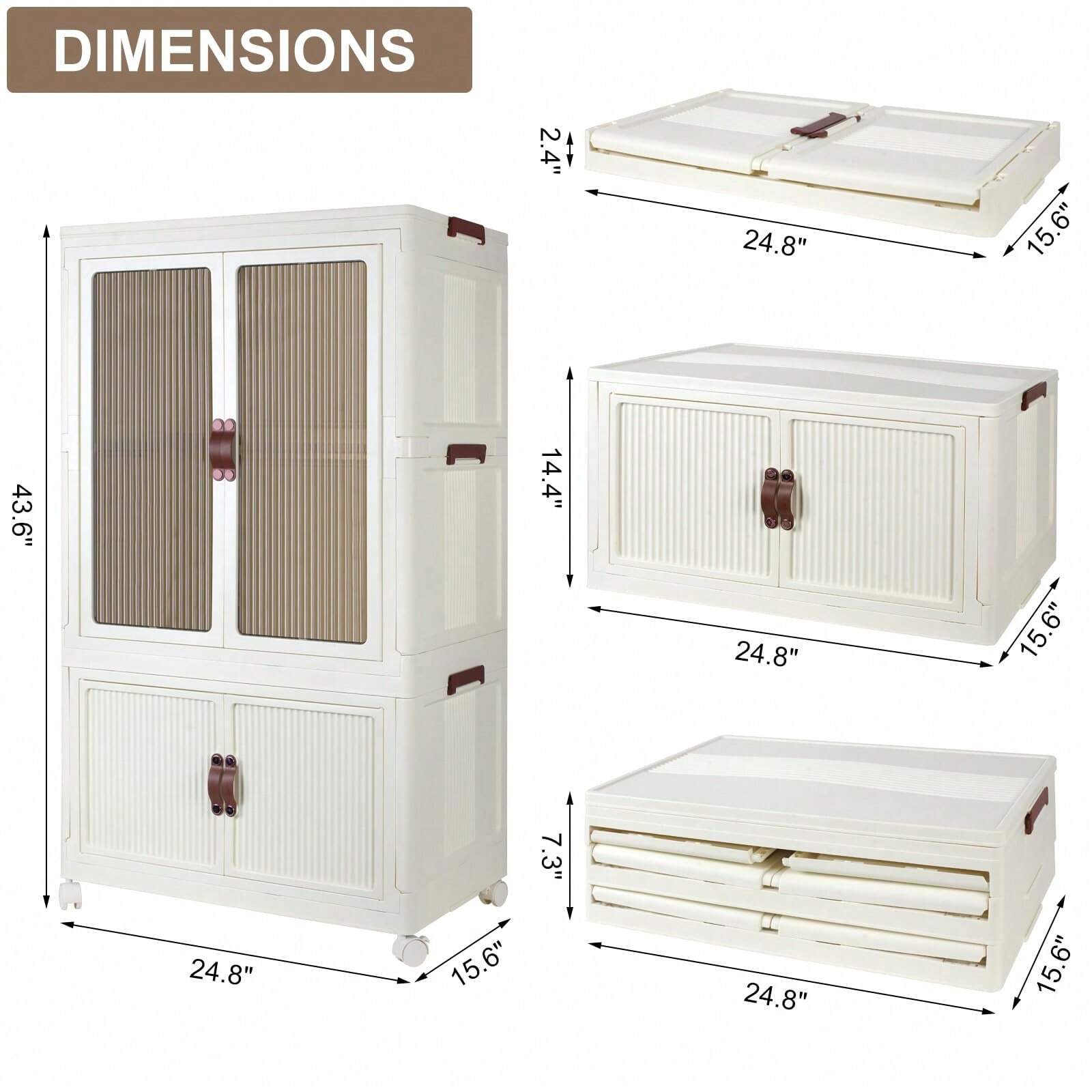 Portable Wardrobe Closet Storage Organizer For Clothes, Folding Storage Bins Wit