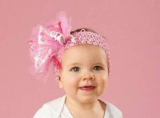 Mud Pie Party Time Birthday Pink Bow Headband