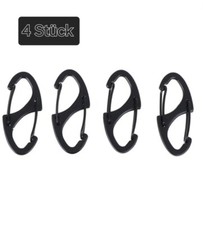 4&times;Doppel Karabiner Karabinerhaken Schl&uuml;sselanh&auml;nger Hobby Camping Outdoor