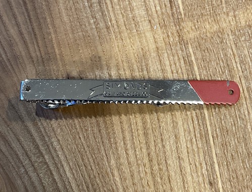 Simmonds Saw & Steel Co. Hack Saw Blade Vintage ROBBINS CO Tie Bar Clip tools