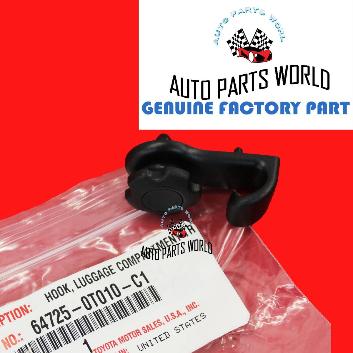GENUINE OEM TOYOTA CAMRY AVALON BLACK LUGGAGE COMPARTMENT HOOK