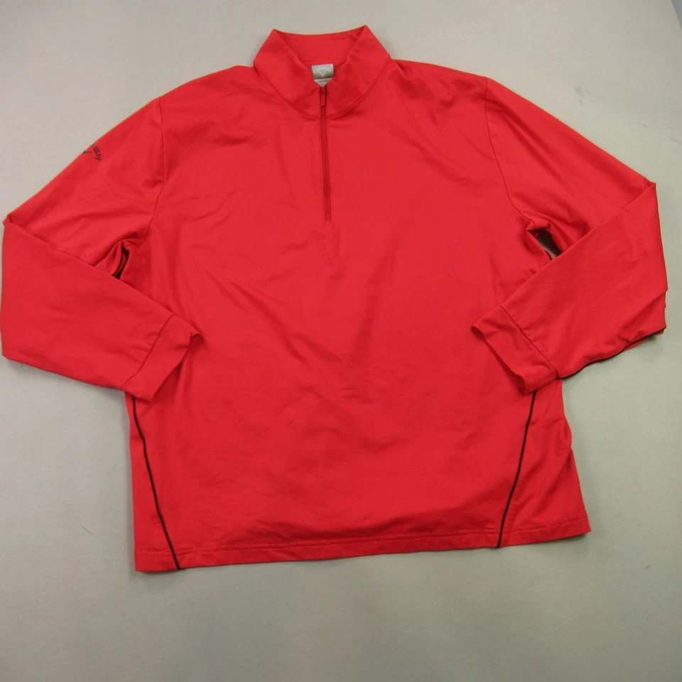 Callaway Sweater Mens 2XL Long Sleeve 1/4 Zip Neck Golf Weather Series Red - Image 2 of 4
