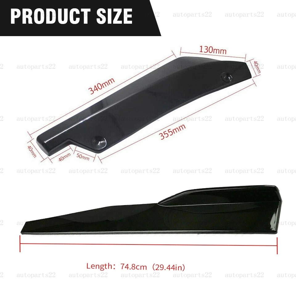 Alerón labial de parachoques delantero negro brillante para Mercedes-Benz + faldón lateral + labio trasero Foto 4 de 4