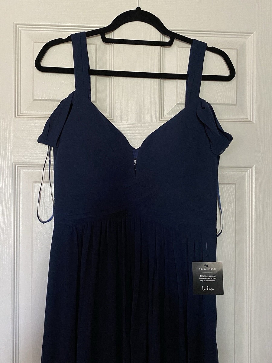 ocean of elegance navy blue maxi dress Navy Blue Maxi Dress - Cocktail Dress - Bridesmaid Dress