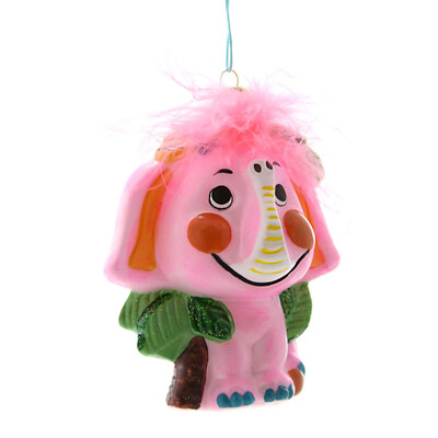 5'' Cody Foster Pink Elephant Kitsch Retro Vntg Christmas Decor Tree Ornament