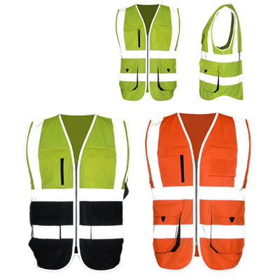 Visibility Security Reflective Strips Safety Vest Multi Pockets Work Uniform New