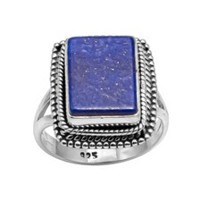 Lapis Lazuli Gemstone Ring Solid 925 Sterling Silver Unique Gift For Her Mom
