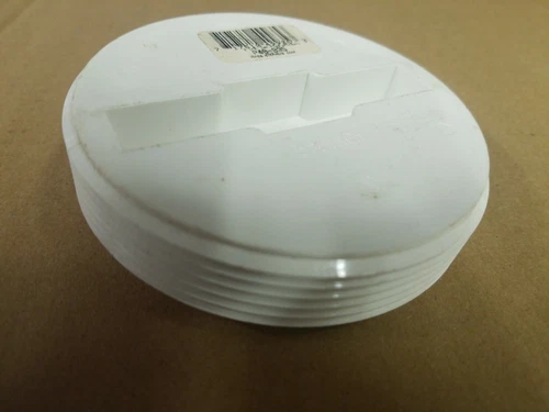 Jones Stephens P49-935 3-1/2" PVC DWV Countersunk Plug With Brass Insert - Picture 3 of 4